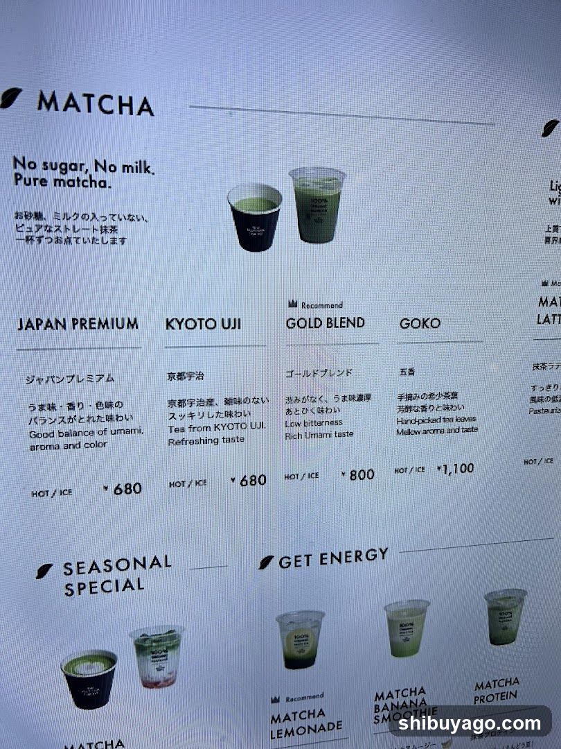 Matcha Menu Board