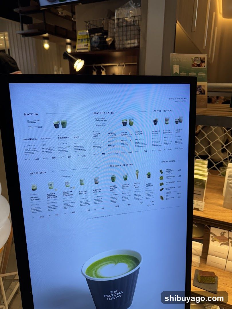 Matcha Menu Display