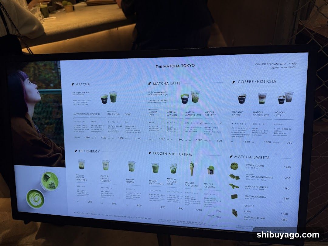 The Matcha Tokyo Menu Board