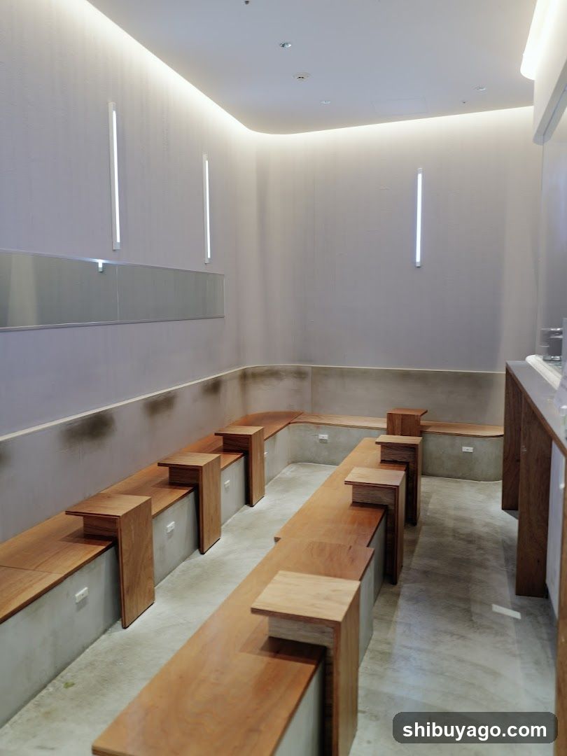 Modern Interior Space with Wooden Benches