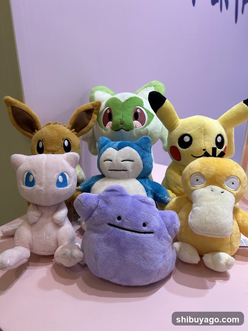 Pokemon plushies display