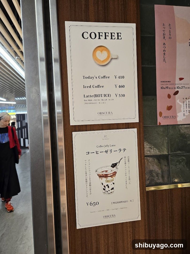 Coffee Menu Display