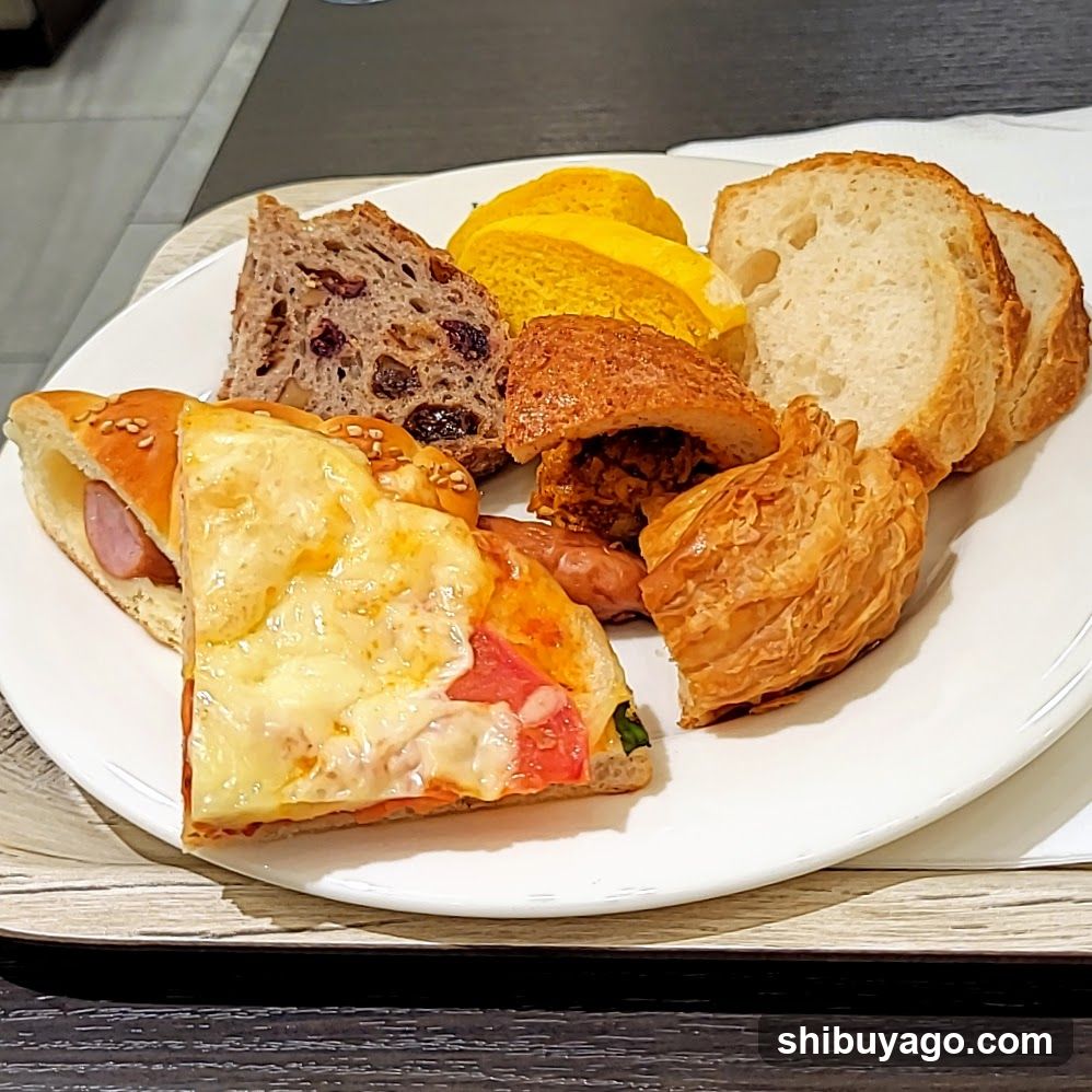 Breakfast Plate with Bread and Pastries