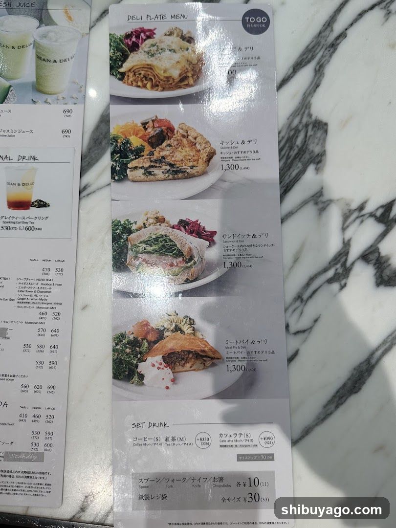 Deli Plate Menu & Set Drink