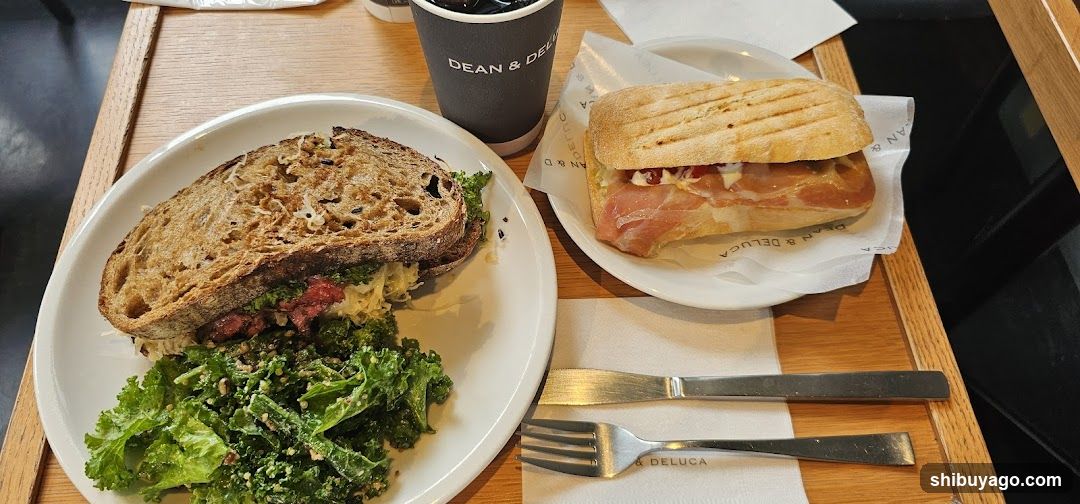 Food Tray with Sandwiches and Salad