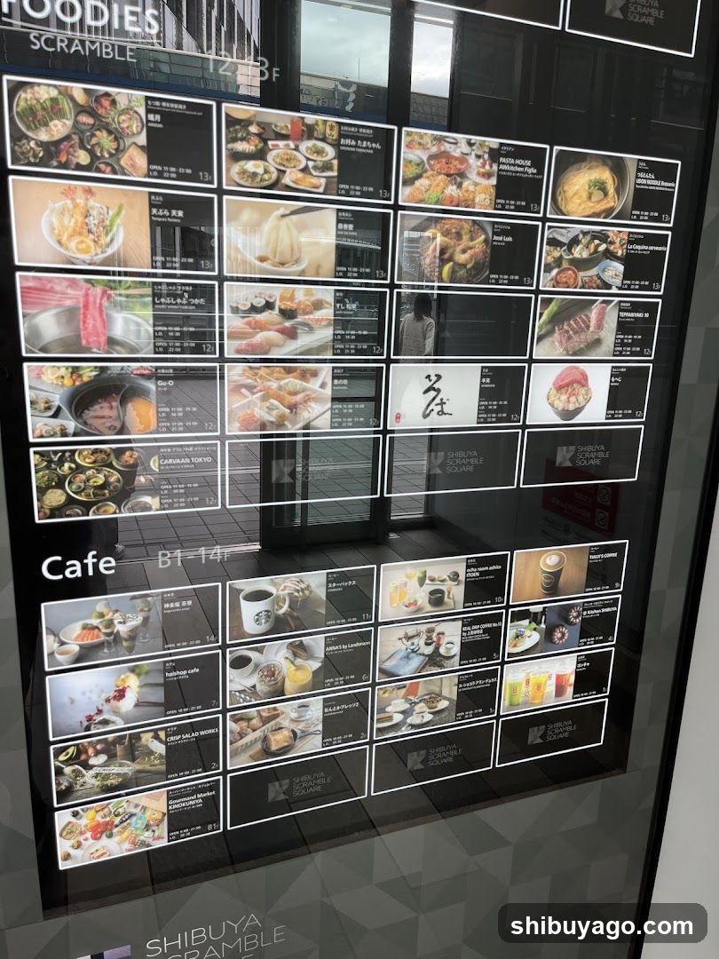Shibuya Scramble Menu Board