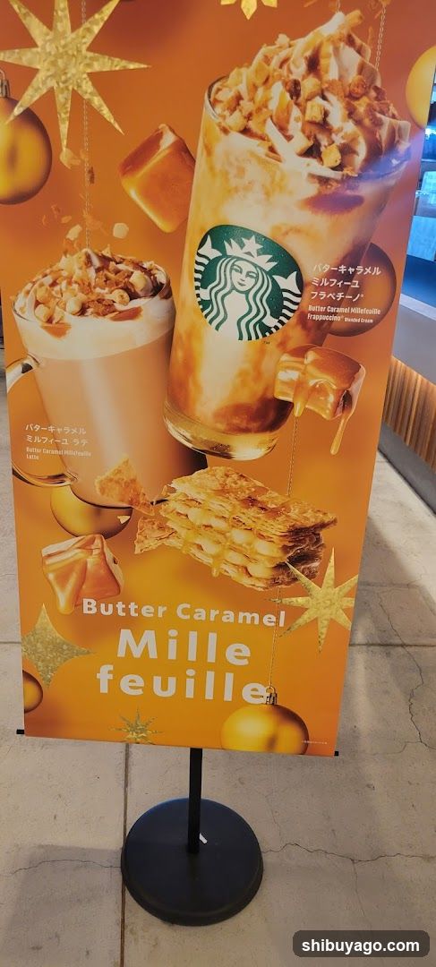 Starbucks Butter Caramel Mille feuille Latte Ad
