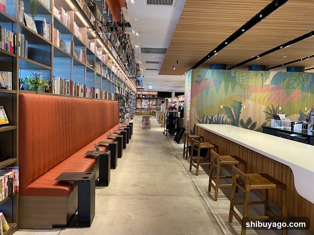 Bookstore Interior with Seating Area