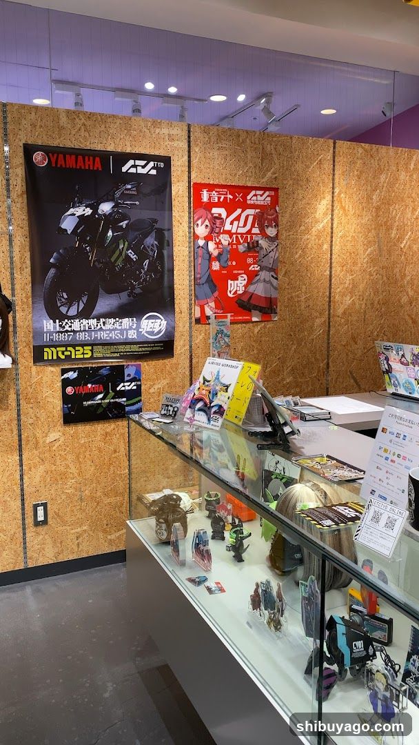 Yamaha and Anime Merchandise Display
