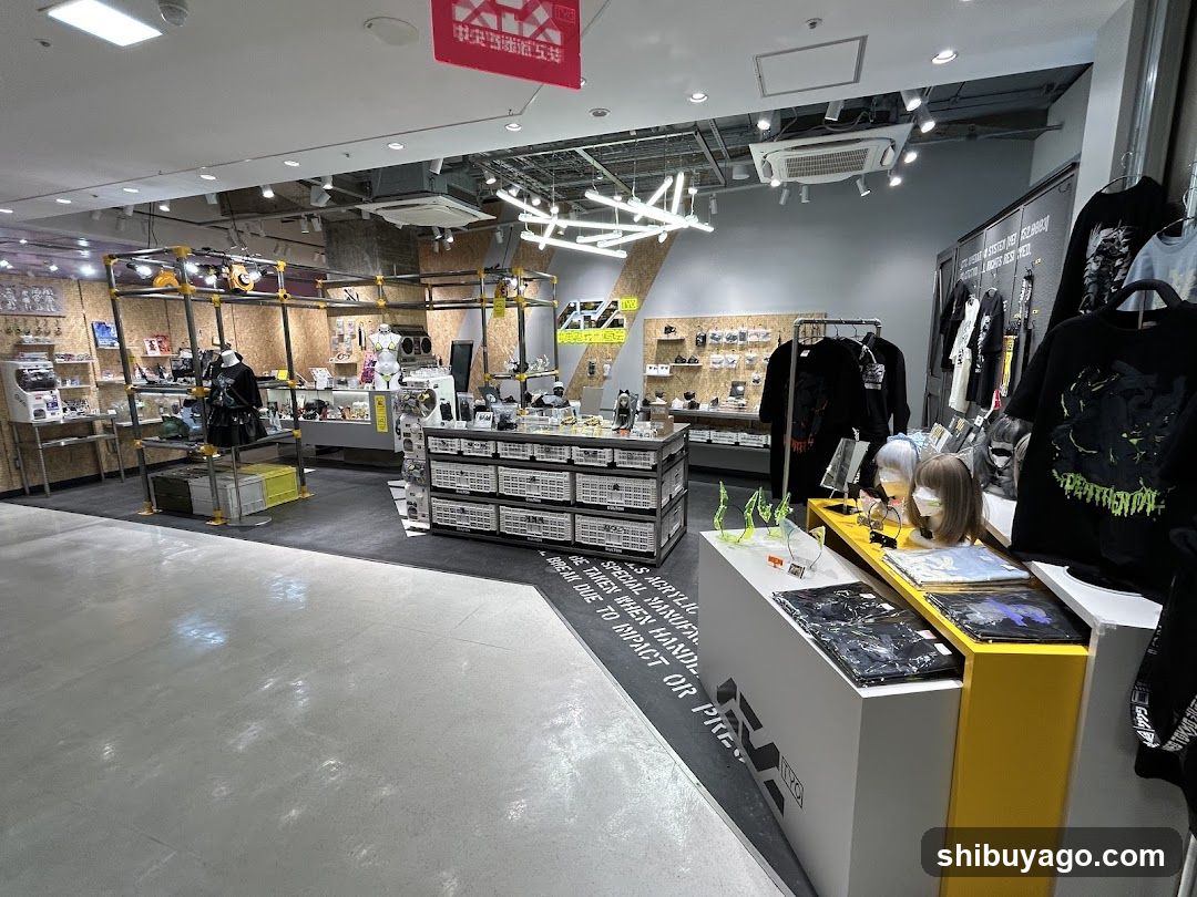 Interior of a retail store with merchandise displays