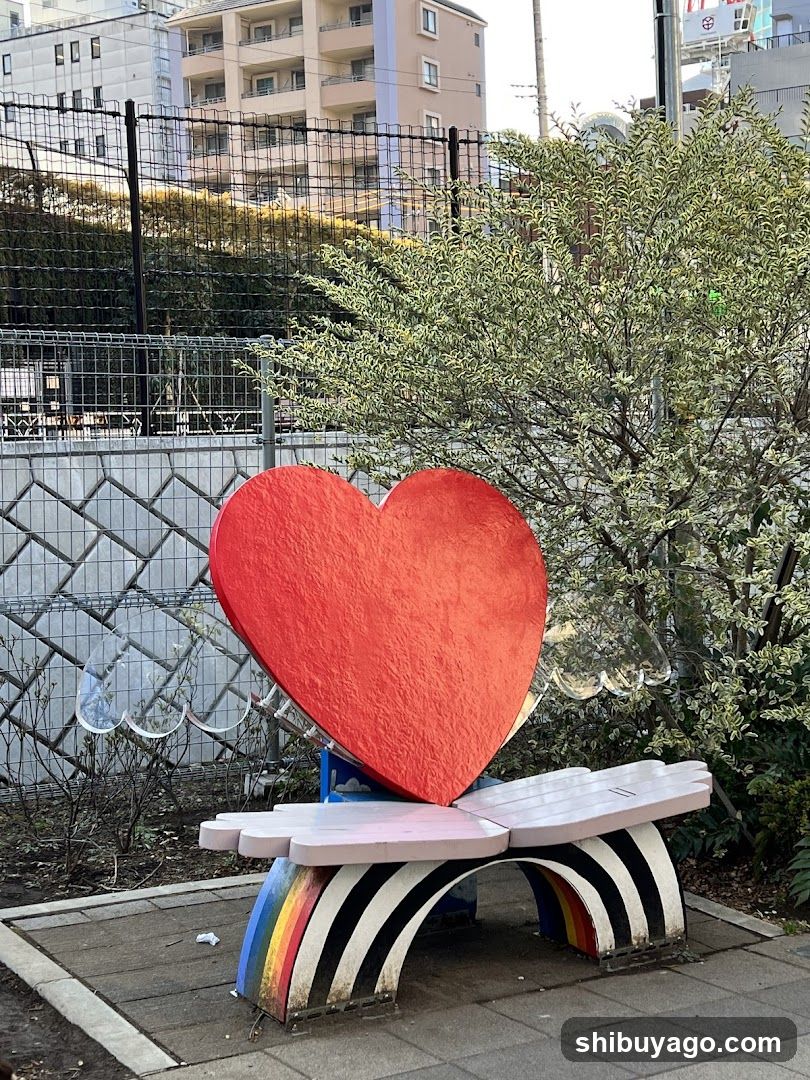 Heart Bench with Rainbow Base