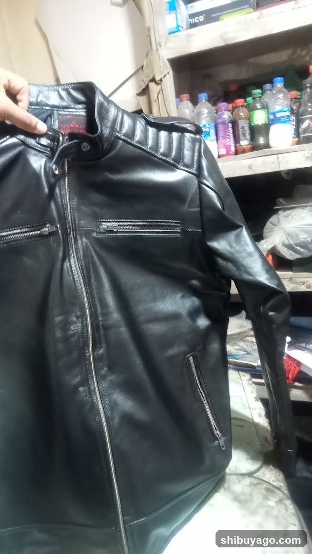 Black Leather Jacket Display