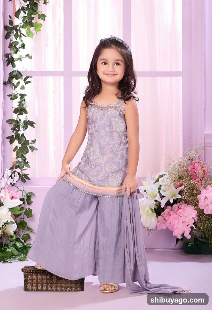 Child in Lavender Traditional Attire