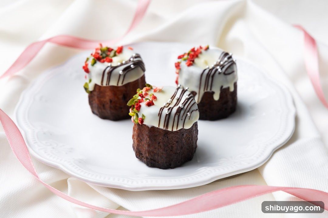 Decorated Mini Cakes on a White Plate