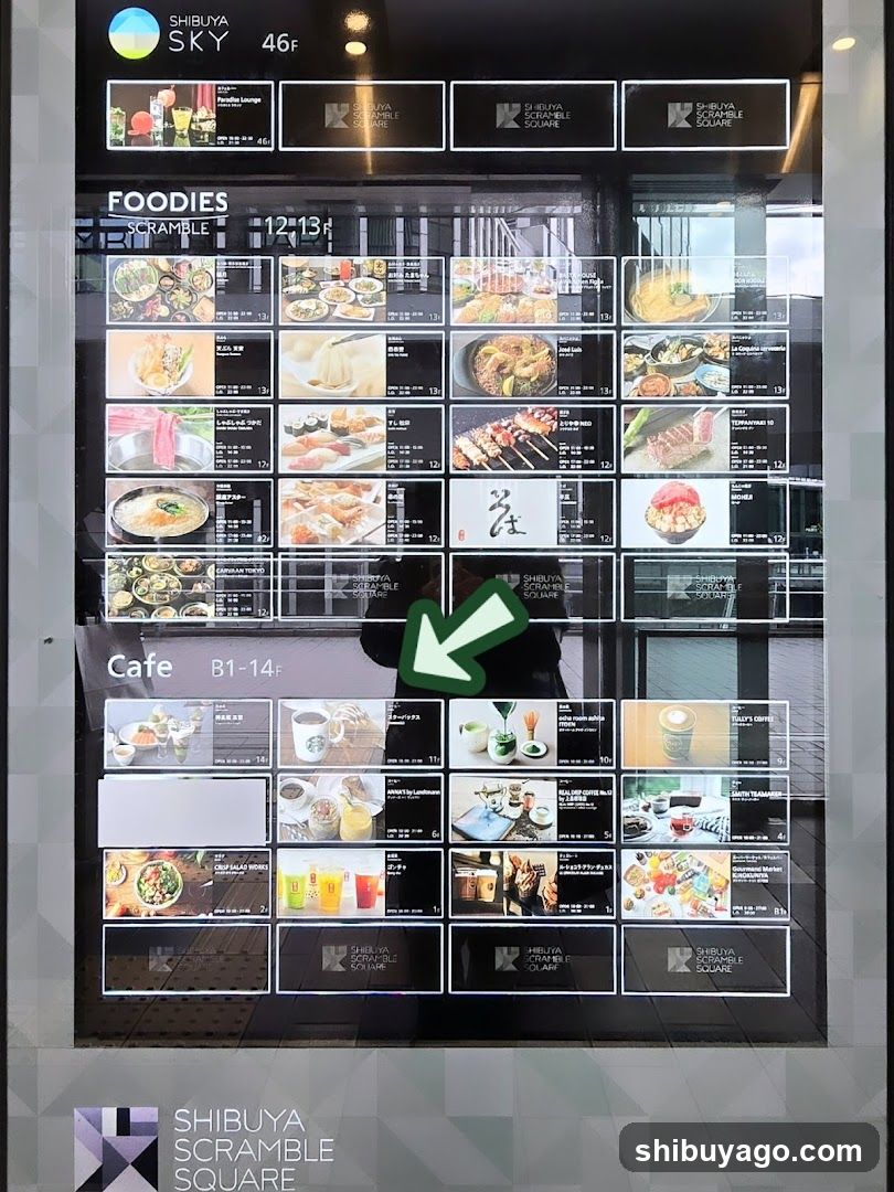 Shibuya Scramble Square Foodies Menu Board