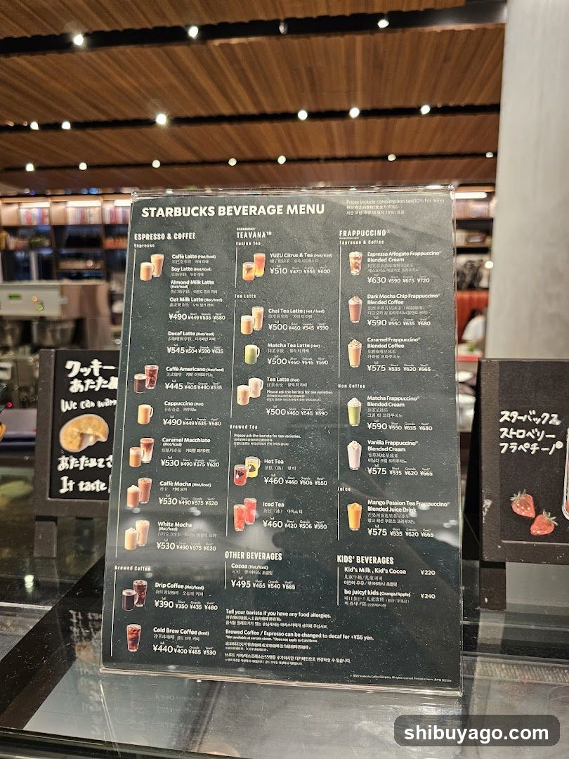 Starbucks Beverage Menu Display