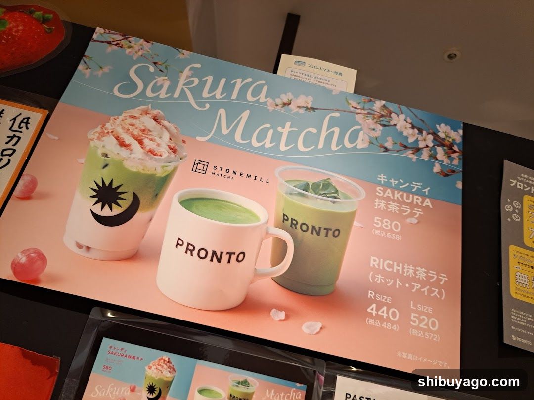 Sakura Matcha Menu Display