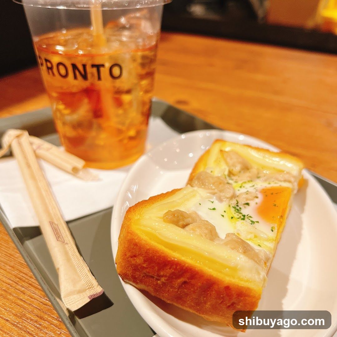 Breakfast Toast with Egg and Drink