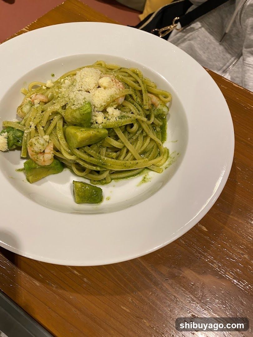 Pasta with Pesto and Shrimp