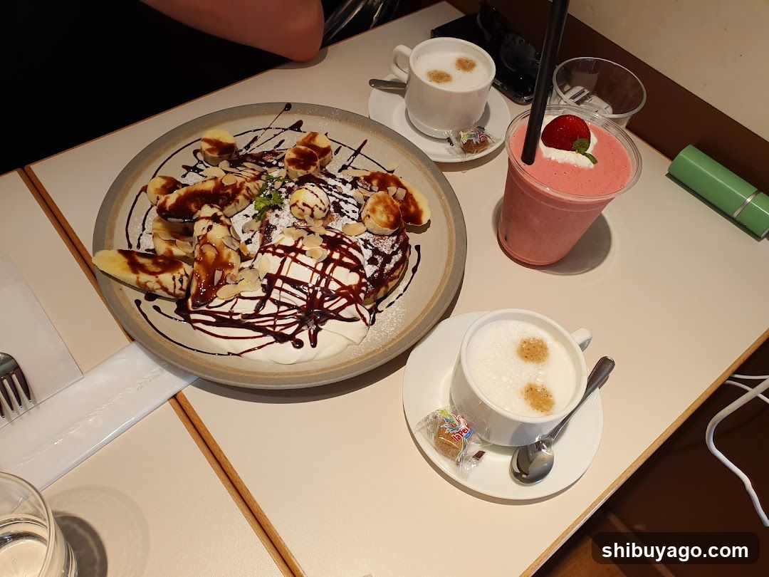 Banana Pancakes with Strawberry Smoothie