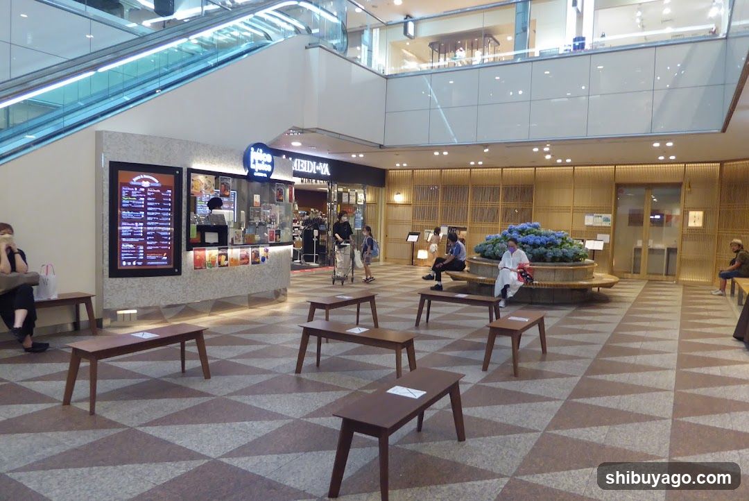 Mall Interior with Seating Area and Food Stall