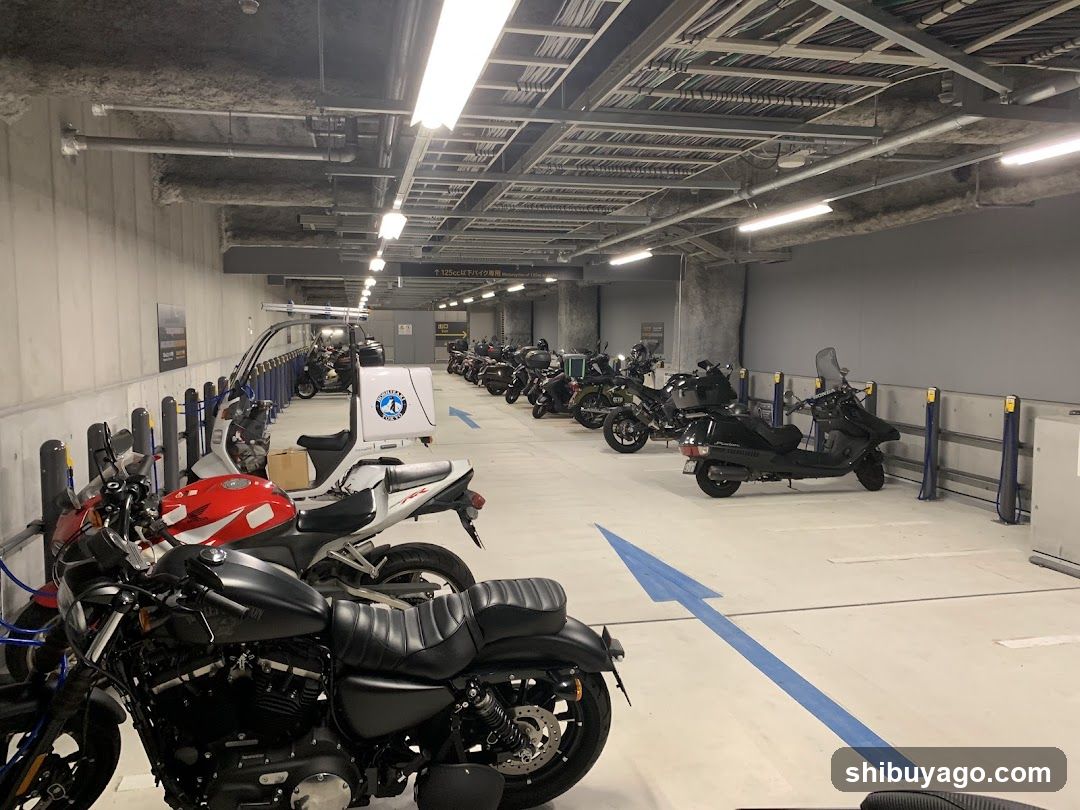 Motorcycle Parking Garage Interior