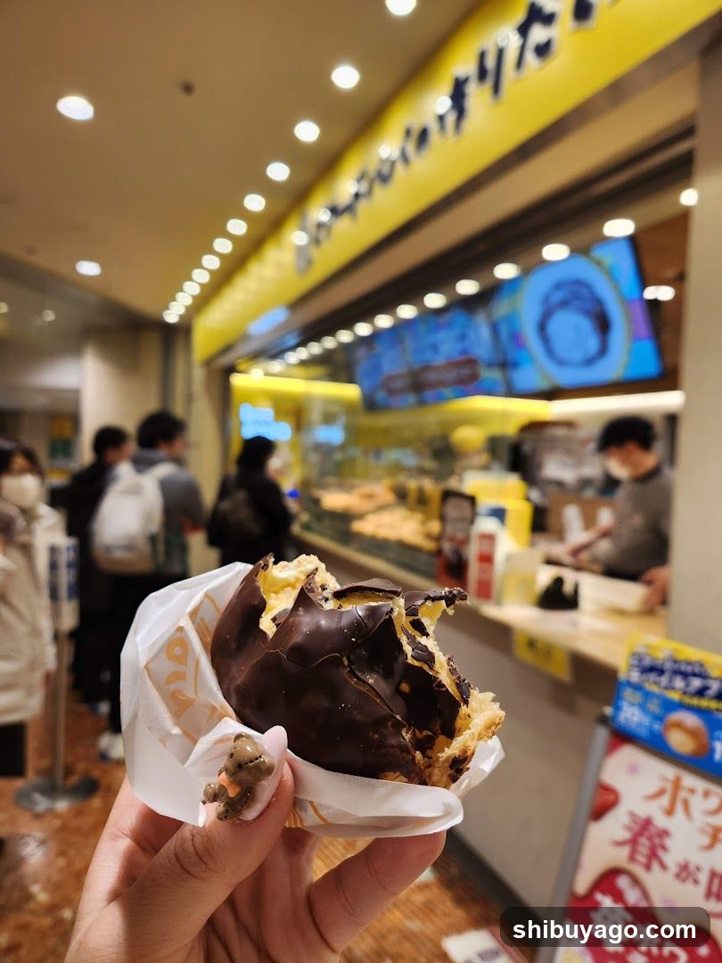 Chocolate Pastry in a Food Court