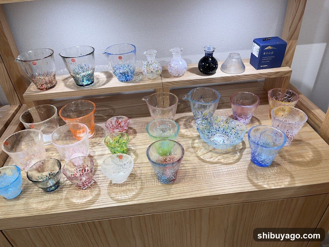 Colorful Glassware Display
