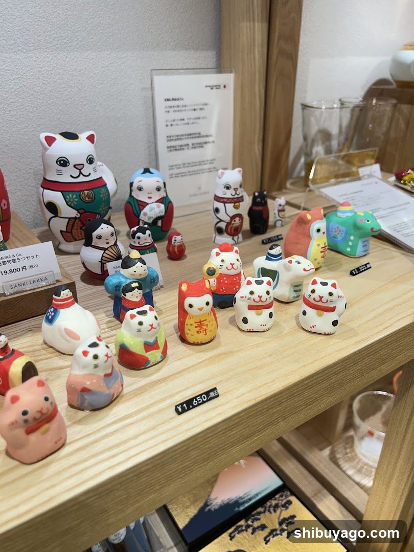 Cat figurines display