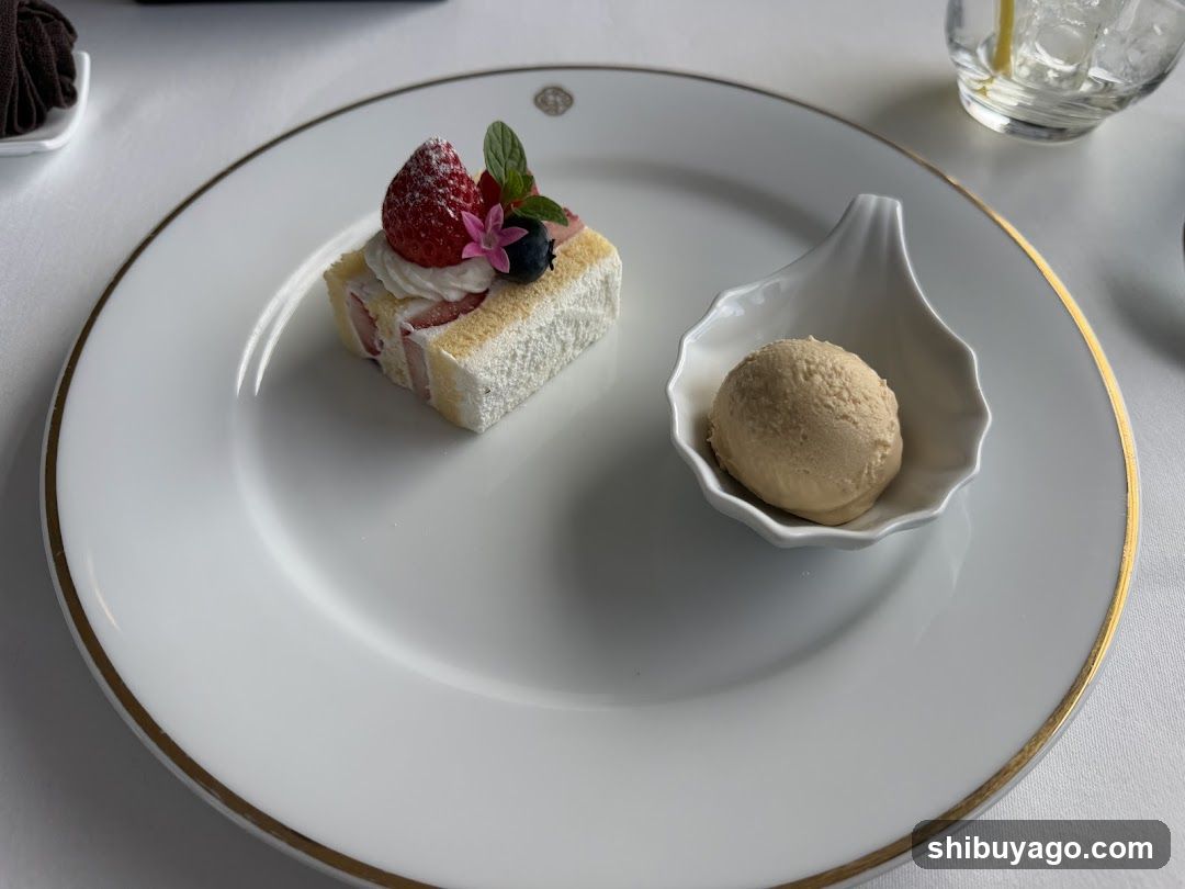 Dessert Plate with Cake and Ice Cream
