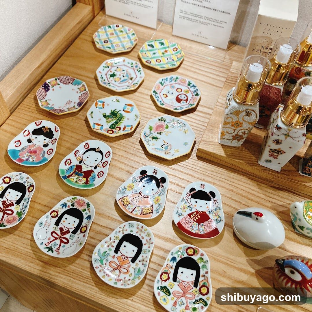 Kokeshi Doll Themed Ceramic Dishes Display