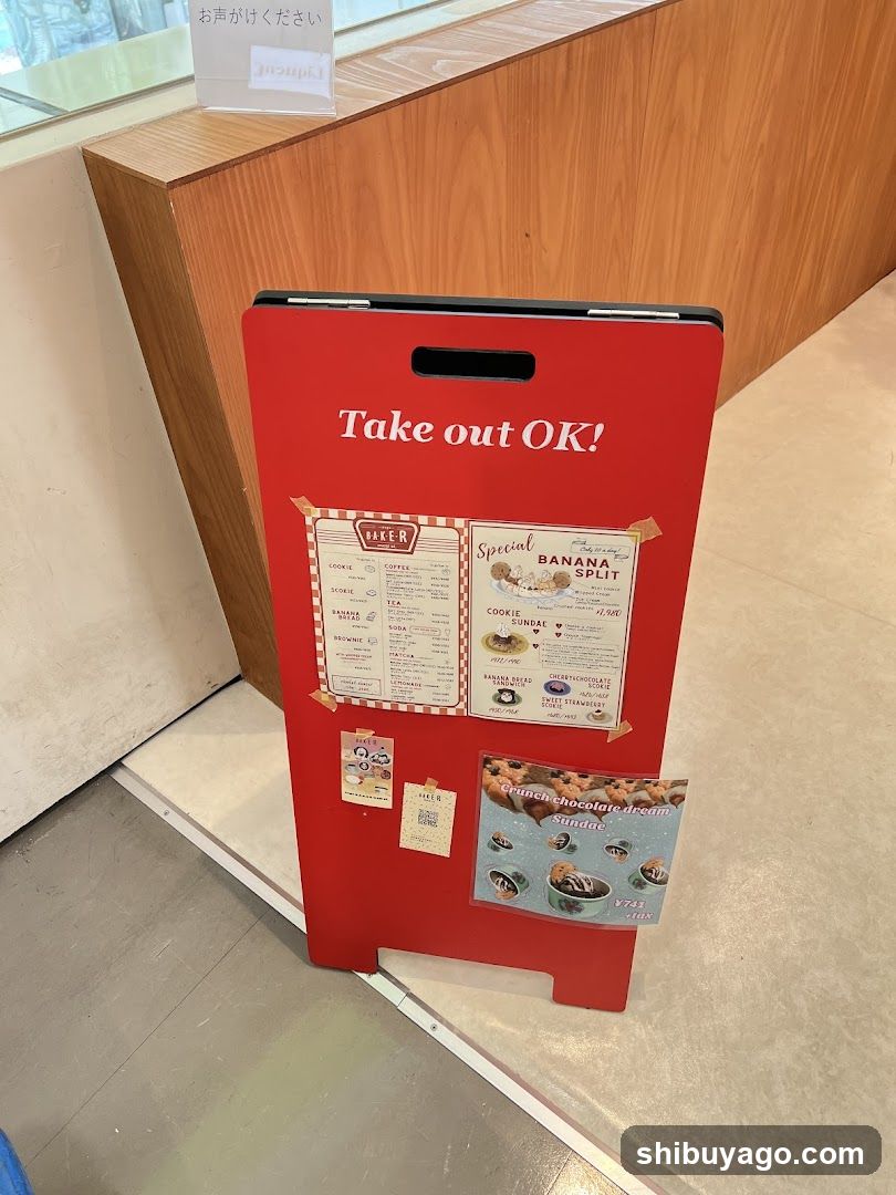 Red Takeout Signboard with Menu Display