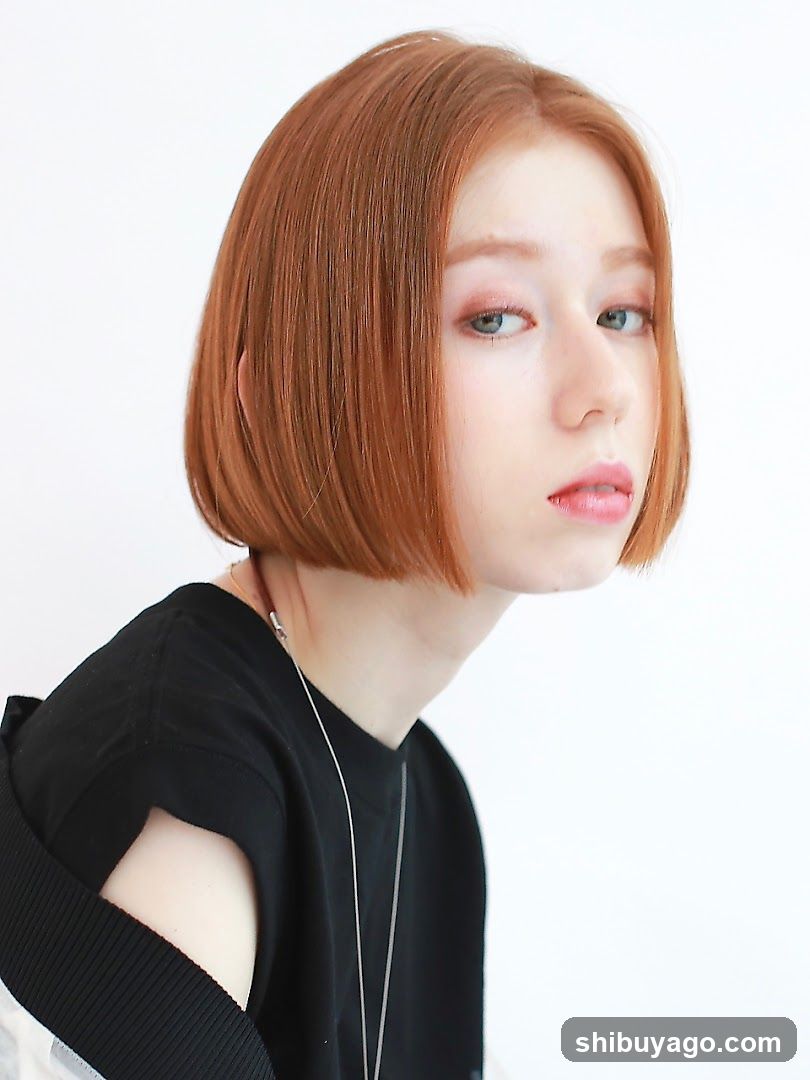 Red-haired woman with bob haircut