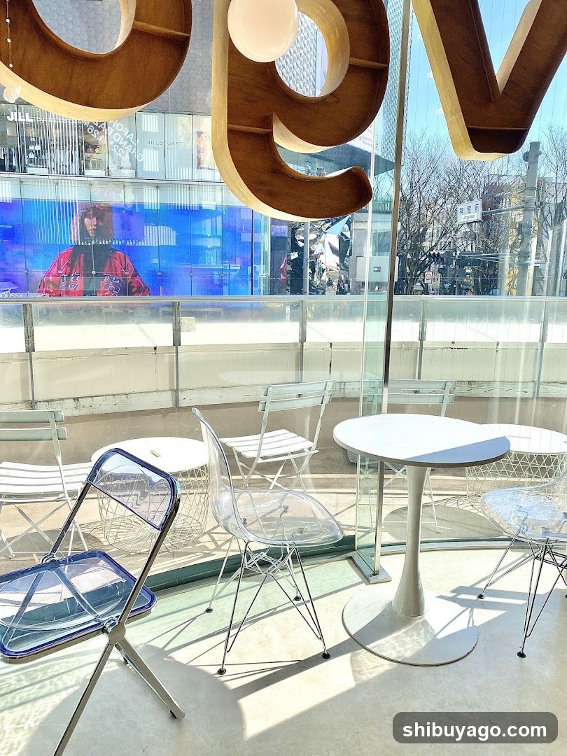 Outdoor Seating Area with Large Signage
