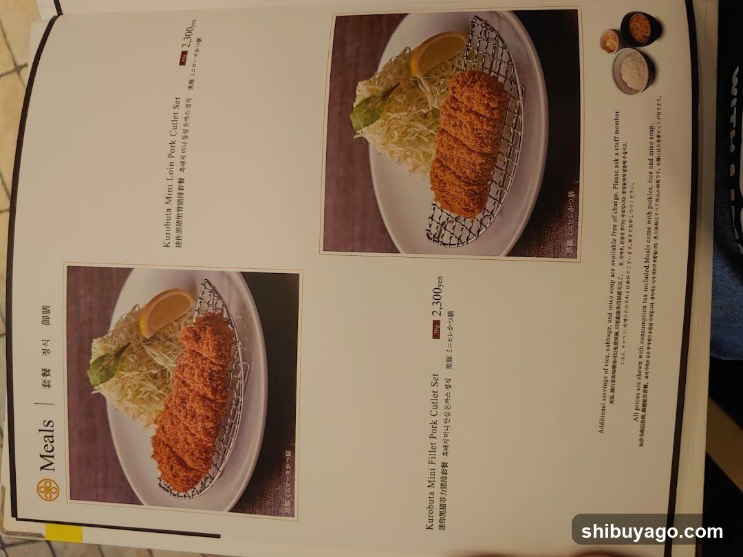 Kurobuta Pork Cutlet Set Menu Page