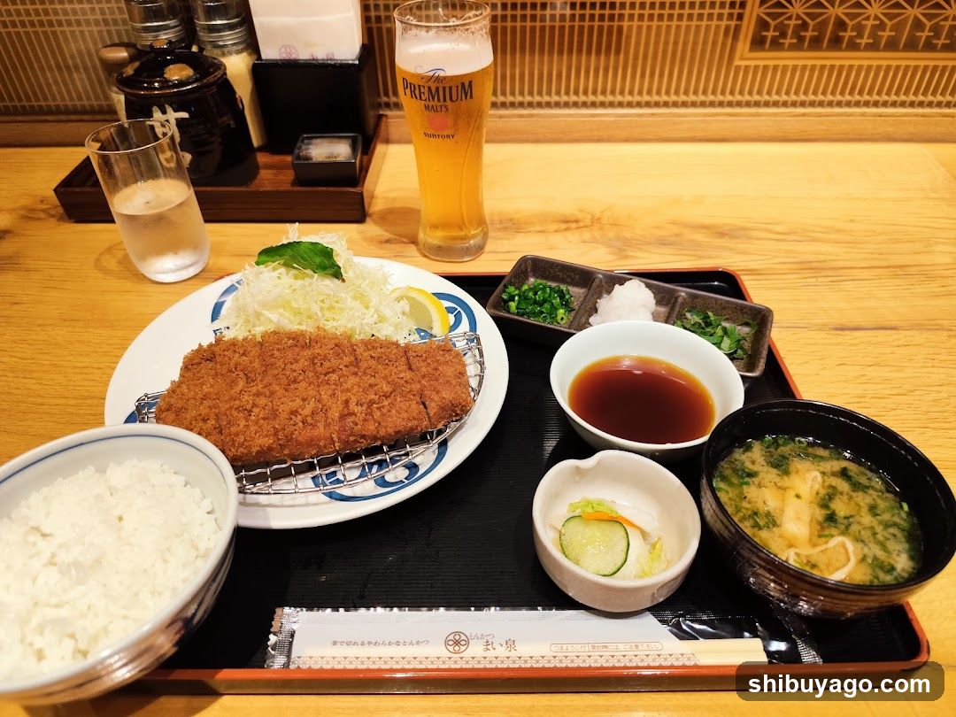 Japanese Meal with Katsu and Beer
