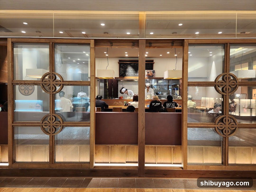 Restaurant Interior View Through Glass Doors