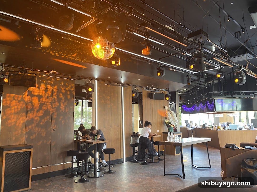 Interior of a modern bar or lounge space