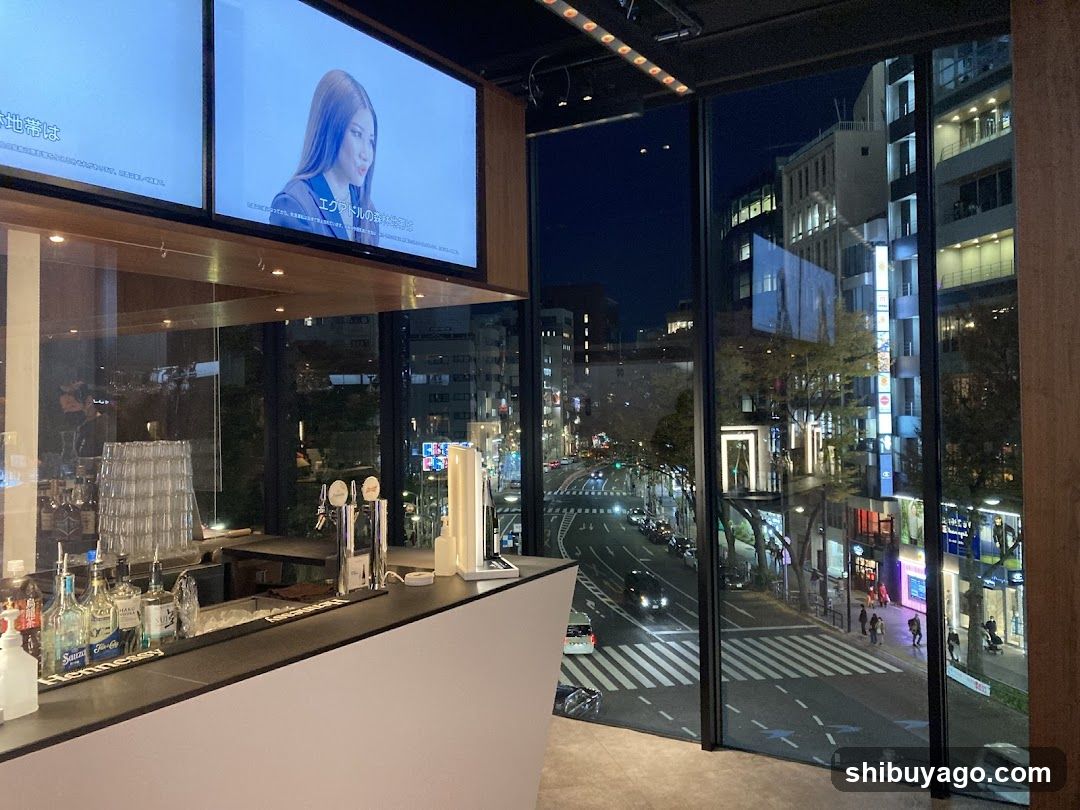Bar Interior with City View