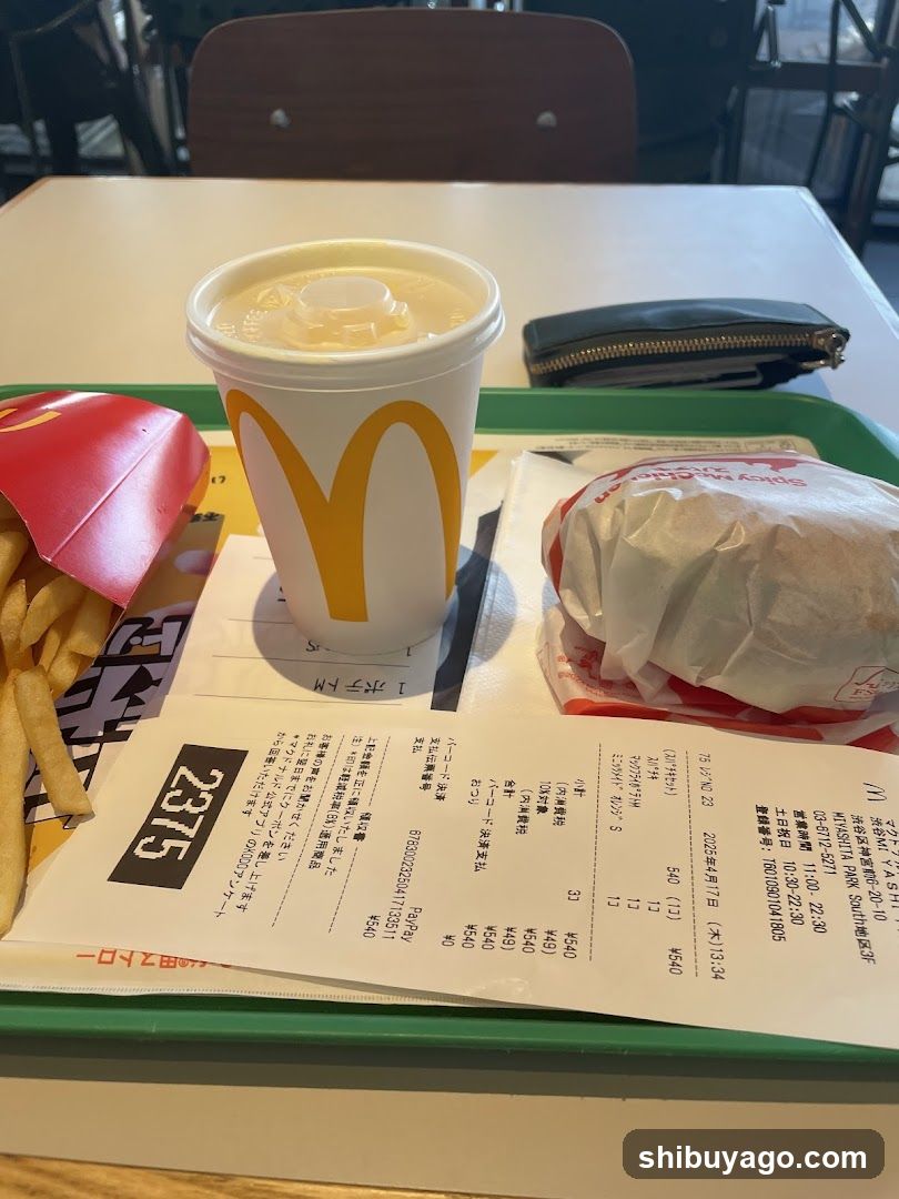 McDonald's Meal with Receipt