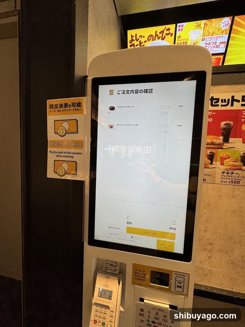 Self-Service Kiosk at Japanese Restaurant