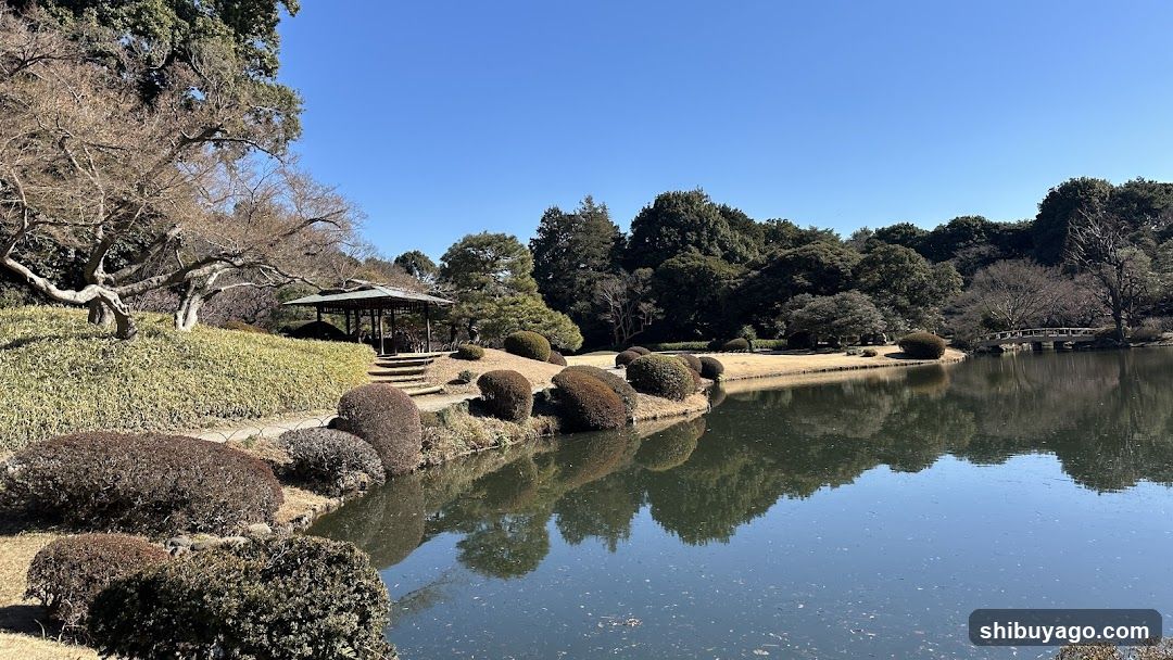 Japanese Garden with Pond and Pavilion