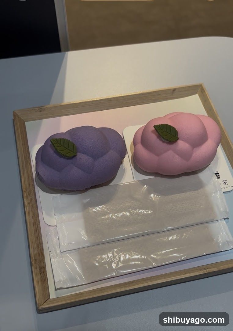 Pastel Desserts on a Wooden Tray