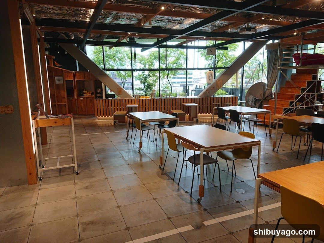 Interior of a modern café or co-working space