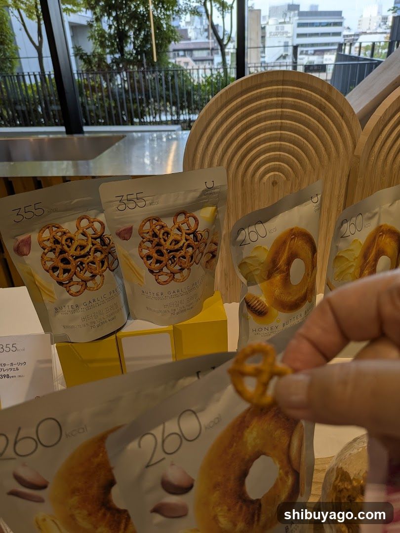 Snack Display with Pretzels and Bagel Chips