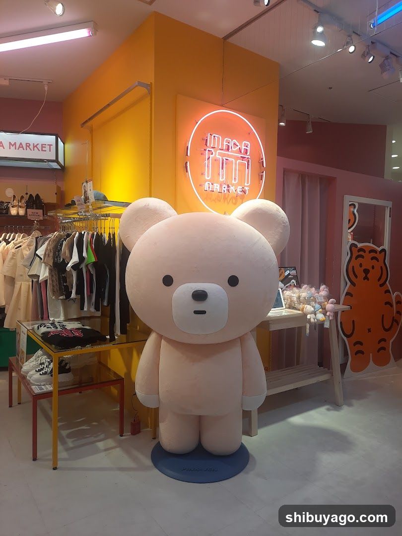 Interior of a colorful retail store with merchandise display