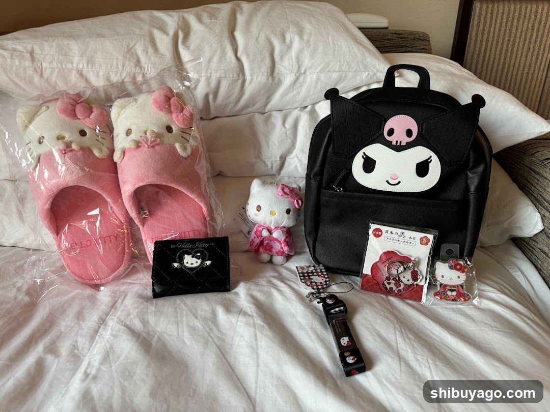 Hello Kitty and Kuromi Merchandise Display
