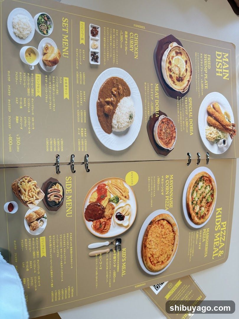 Japanese Restaurant Menu