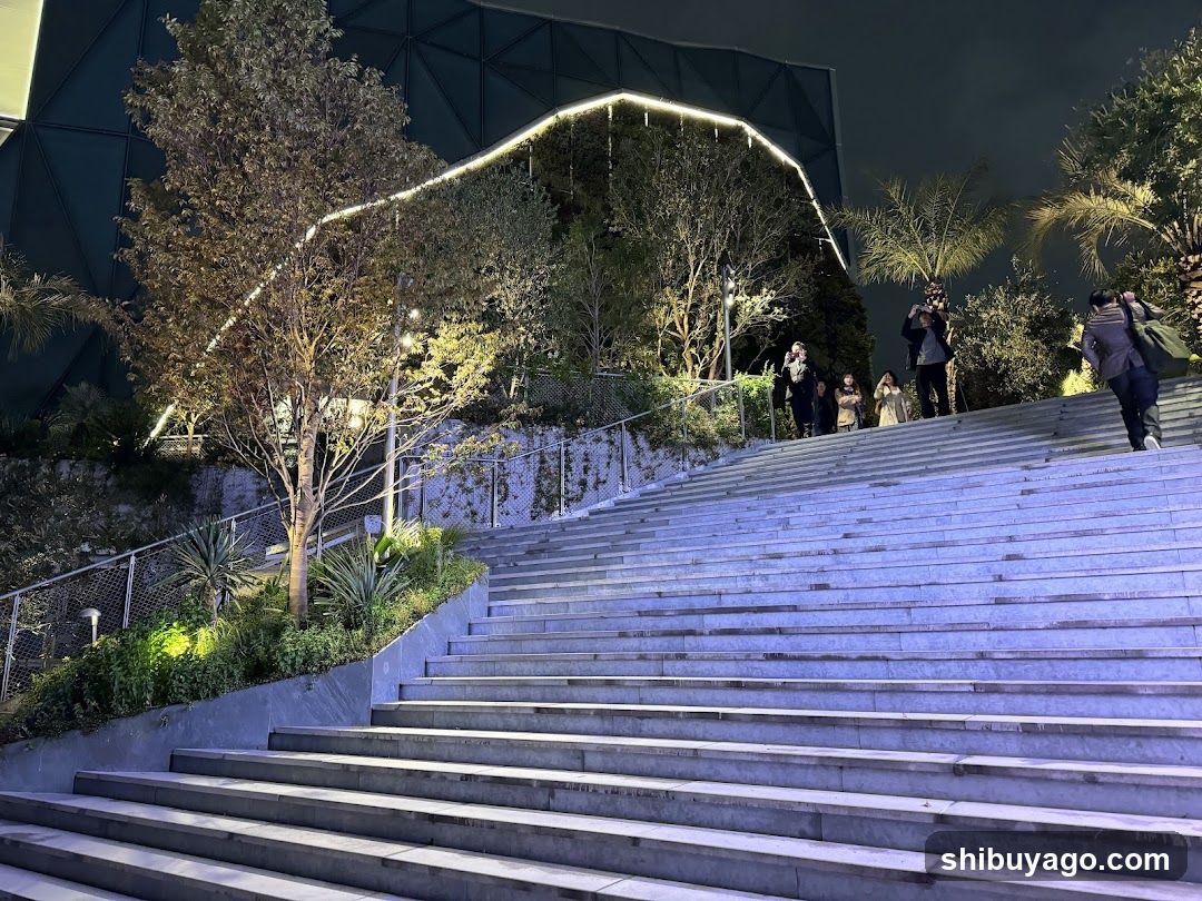 Nighttime Staircase with People