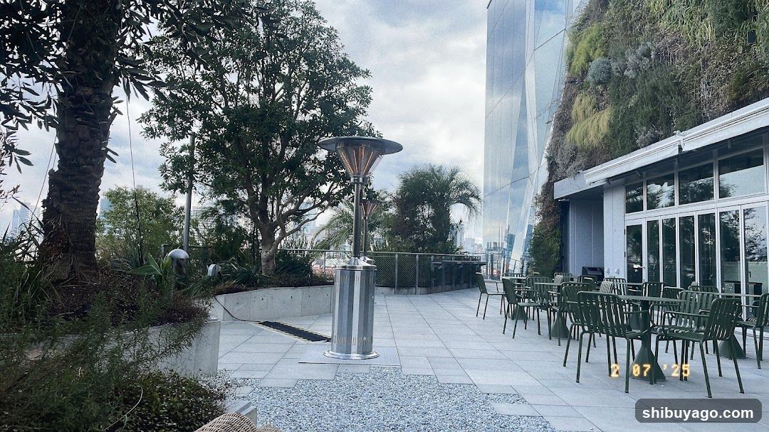 Outdoor Patio Area with Greenery and Seating